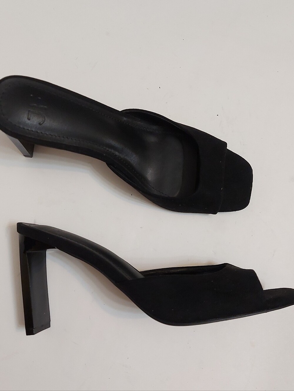 Classic Black Open-Toe Mule Heels